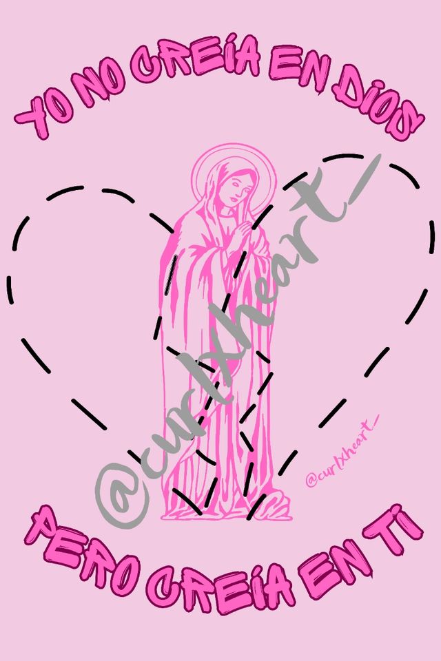 Ilustración virgen rosa