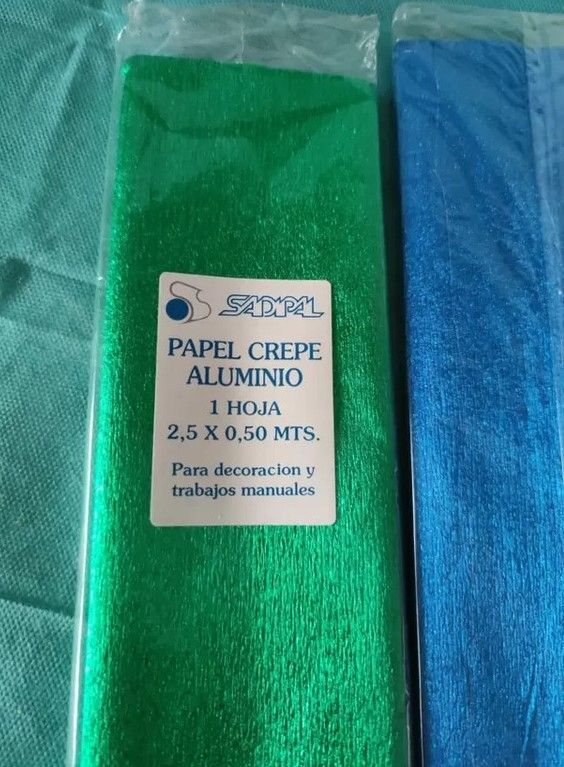 LOTE 3 PAPEL CREPÉ ALUMINIO ( Azul, Verde y Plata)