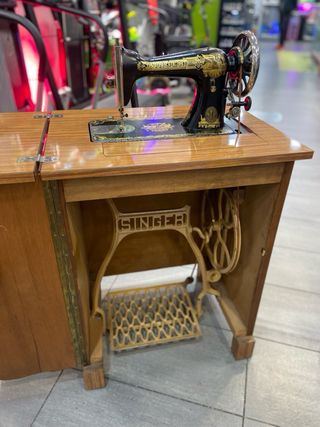 Singer Maquina de coser,Mueble madera pedal hierro