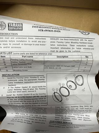 faro Yamaha XV a estrenar