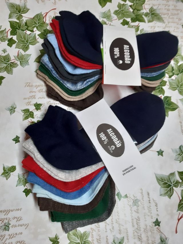 16 pares de meias em algodão 100%