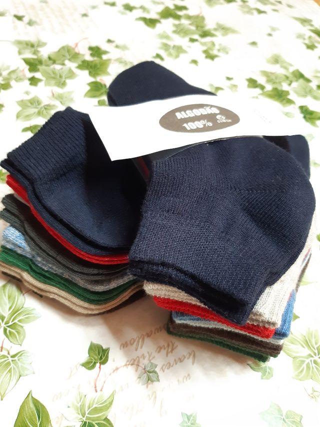 16 pares de meias em algodão 100%