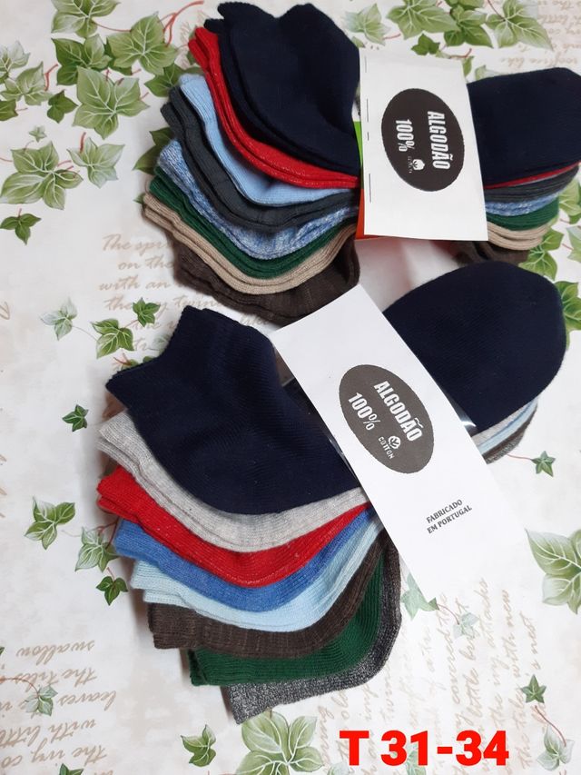 16 pares de meias em algodão 100%