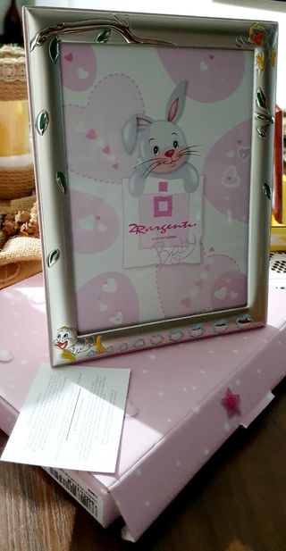 Cornice Argento bimba femmina rosa
