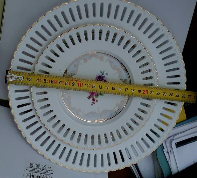 2 Piatti decorativi decorati oro zecchino