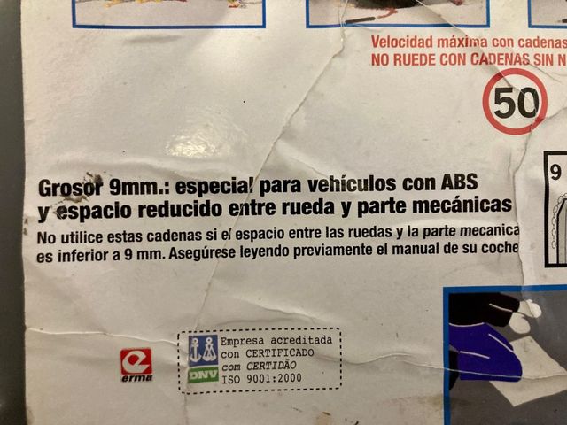 Cadenas  de coche  para nieve