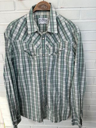 VINTAGE camisa cowboy cuadros LEVIS talla XL 