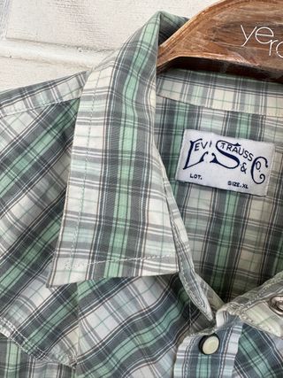 VINTAGE camisa cowboy cuadros LEVIS talla XL 