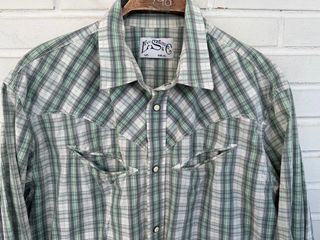 VINTAGE camisa cowboy cuadros LEVIS talla XL 