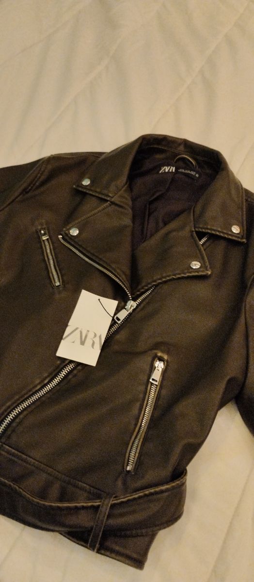 Cazadora Biker efecto piel desgastada