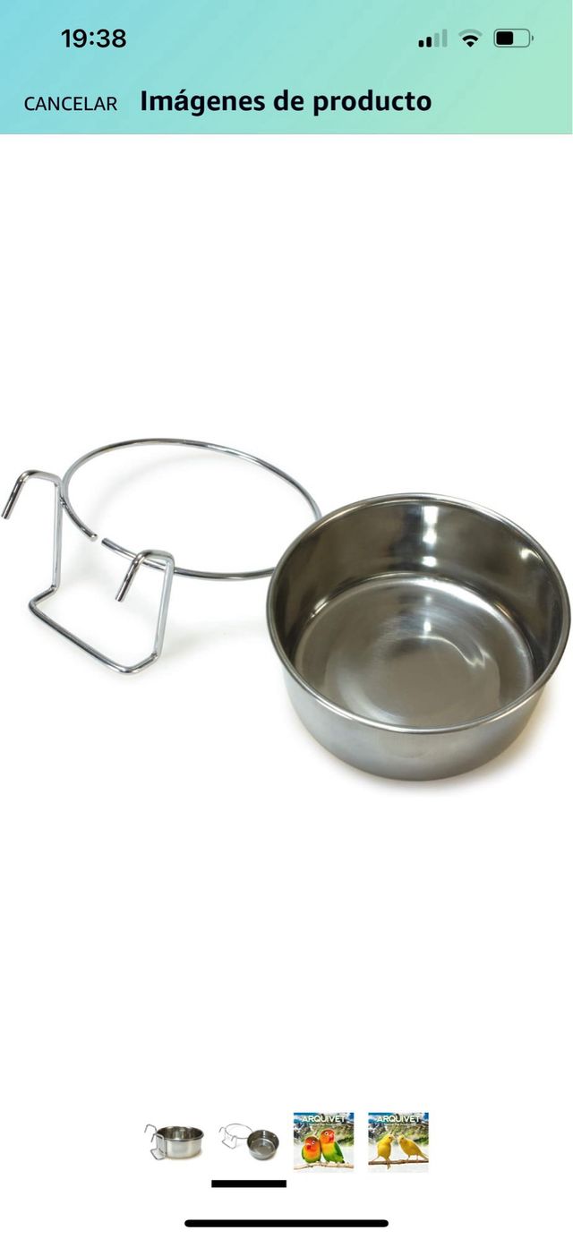 Comedero o Bebedero Acero Inoxidable para pájaros 