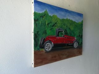 Cuadro Óleo de Coche antiguo