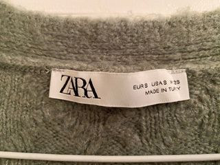 Cardigan Zara de punto, color azul turquesa