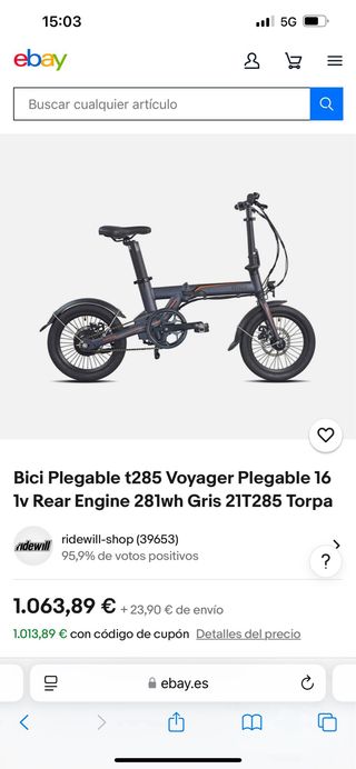 bicicleta electrica plegable