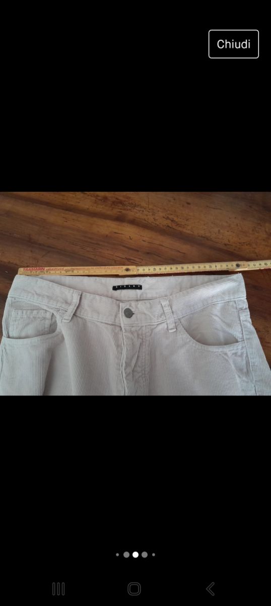 Pantaloni velluto a coste Sisley beige