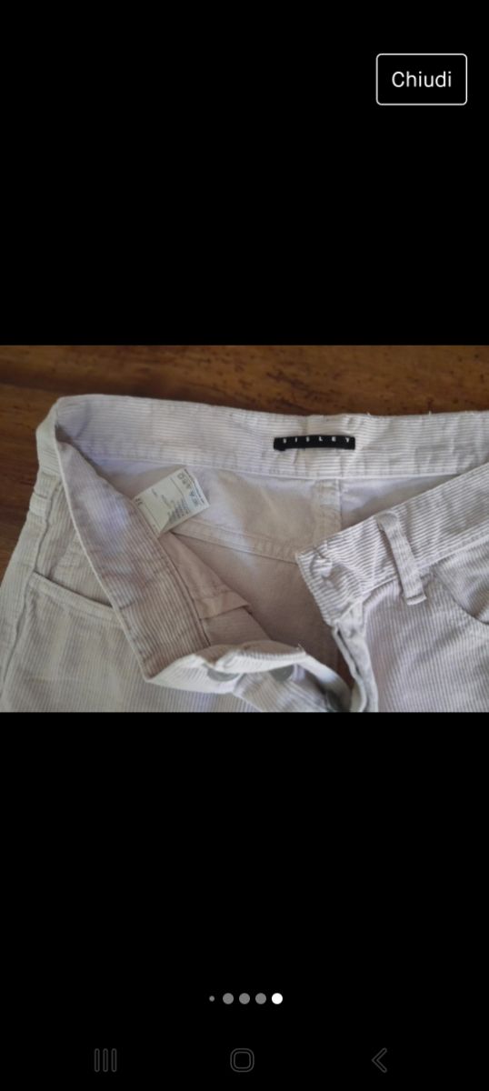 Pantaloni velluto a coste Sisley beige