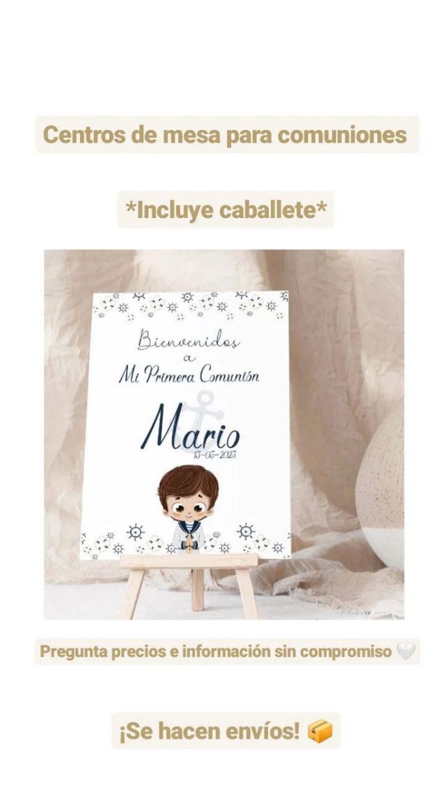 Centro de mesa para bautizo o comunión