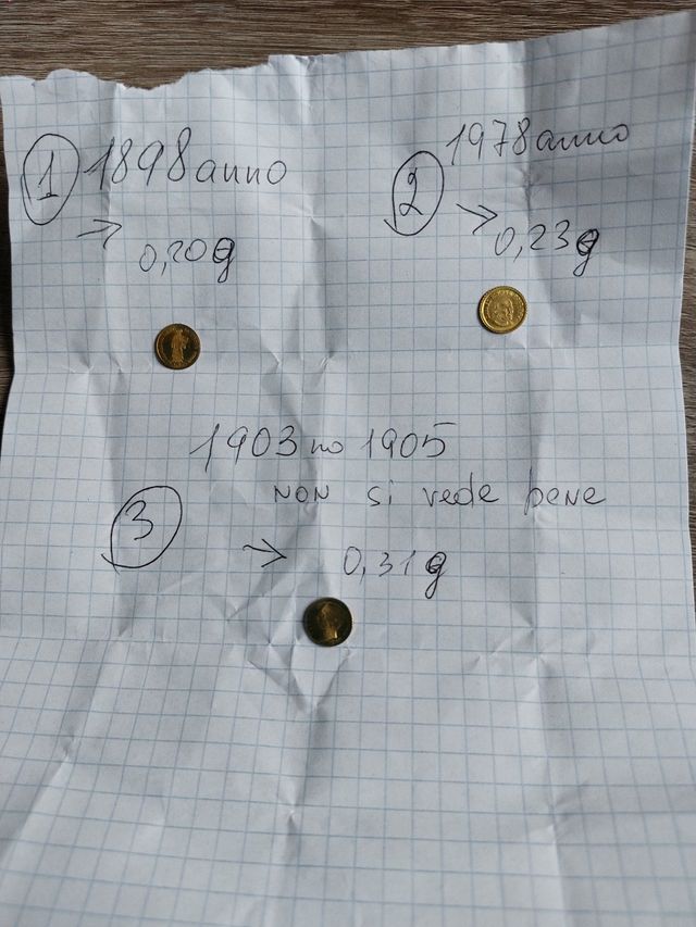 Mini monete  da oro 3 pezzi