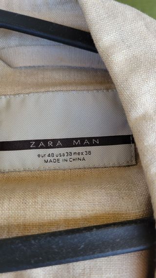 zara hombre Abrigo Sport Lino Beige + pantalones