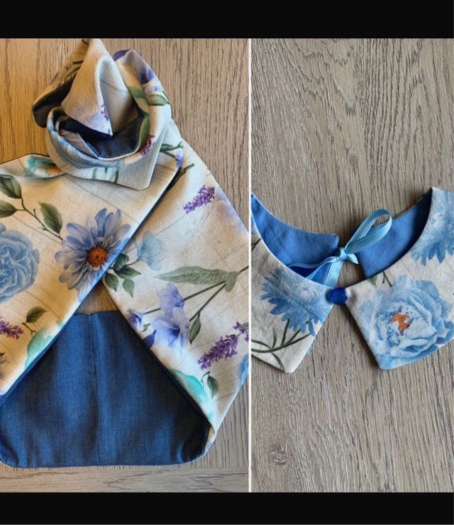 Fascia turbante modellabile fiori azzurro