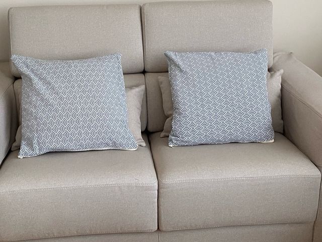 2 fundas de cojin nuevas, hechas a medida