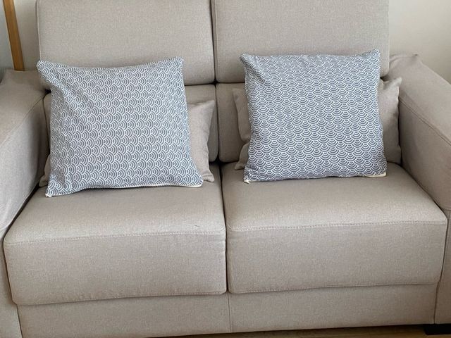 2 fundas de cojin nuevas, hechas a medida