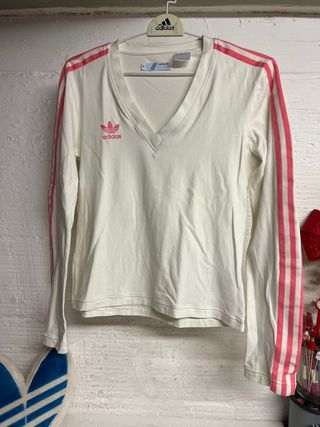 Camiseta Adidas manga larga rosa talla.m