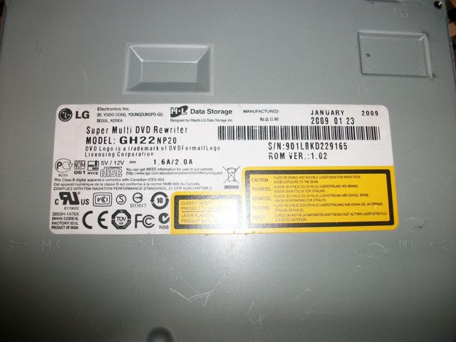 Grabador de DVD LG Interno 22x IDE