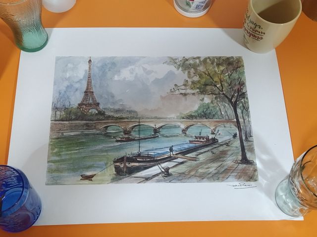 5 Laminas , arte, pintura, dibujos de Paris