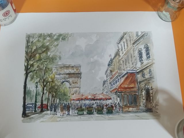 5 Laminas , arte, pintura, dibujos de Paris