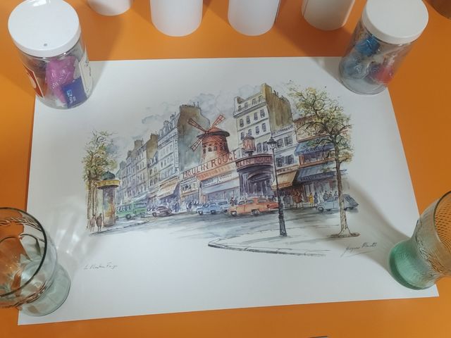 5 Laminas , arte, pintura, dibujos de Paris