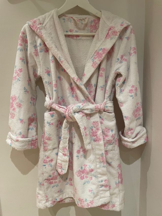 Albornoz de flores niña 10-12