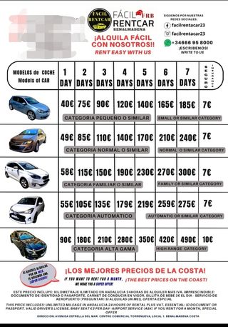 Alquiler coches, rentcar ,benalmadena 