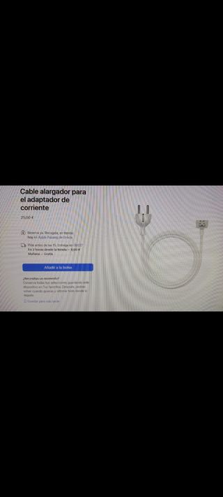 Cable alargador corriente MacBook Air