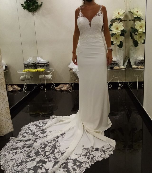 Vestido de novia+velo+cancán