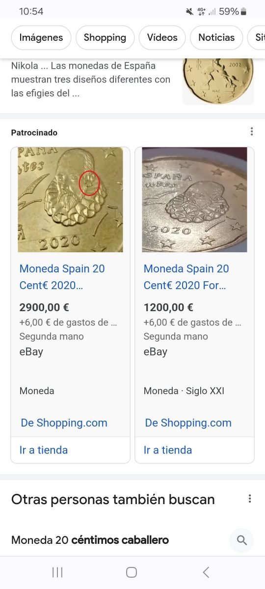 20 centimos 2020 España,fallos