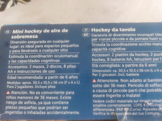 Juego Hockey de aire de sobremesa nuevo