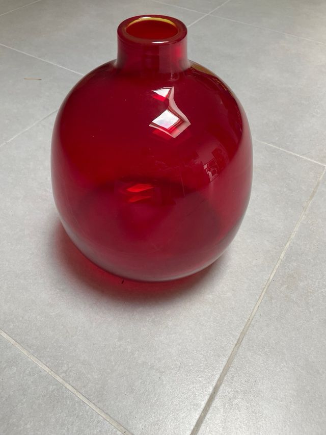 Vaso vetro rosso