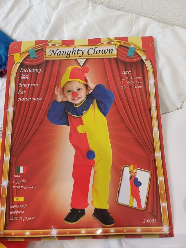 Dizfraz payaso talla 5/6años 10€
