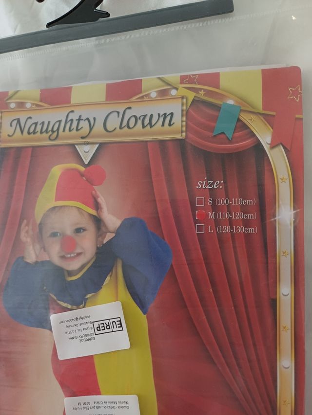Dizfraz payaso talla 5/6años 10€