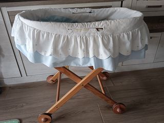 Cuna moises para bebe con colchón y juego sabanas
