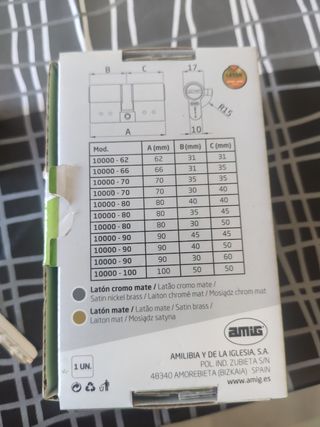 Cilindro, cerradura seguridad ,bombim