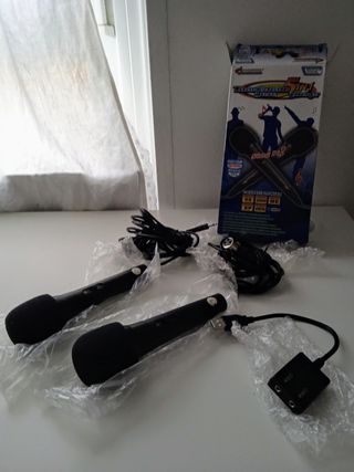 Set 2 micrófonos karaoke USB WII PSP PC