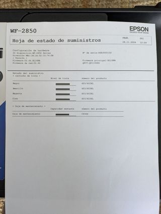 Impresora EpsonWF-2850DWF + Tinta