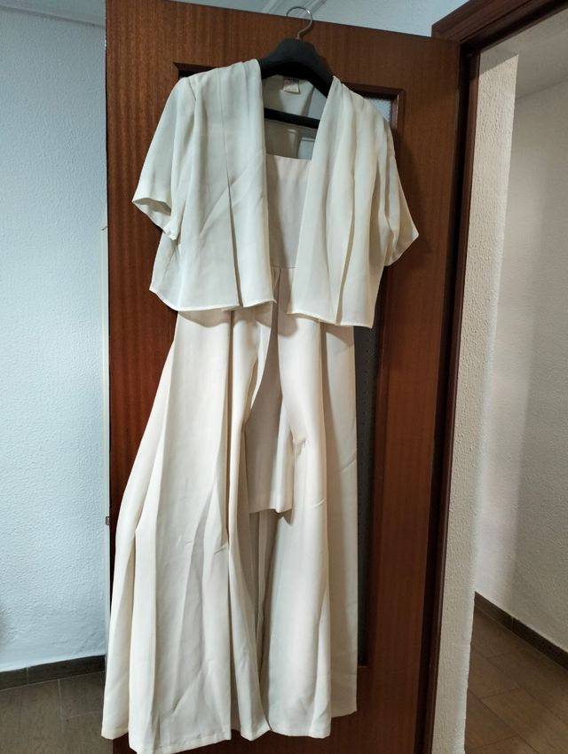Vestido novia pará Boda Civil beige