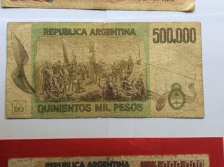 Lote 10 Billetes ARGENTINA de 1 a 1 Millón Pesos