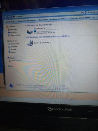 Portátil packard bell 