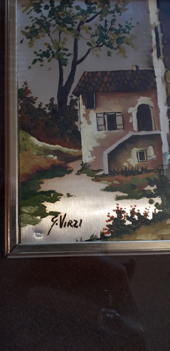 Quadro su lamina d'argento 
