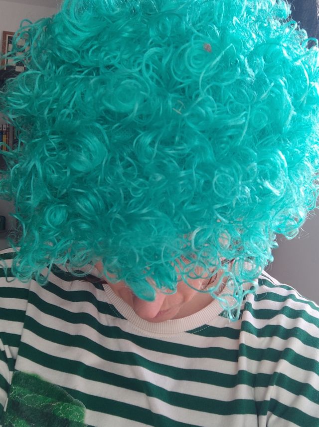 Peluca rizada verde para disfraz 🥸