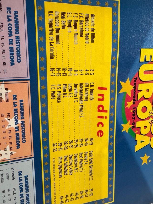 Los Mejores Equipos de Europa 1997/1998